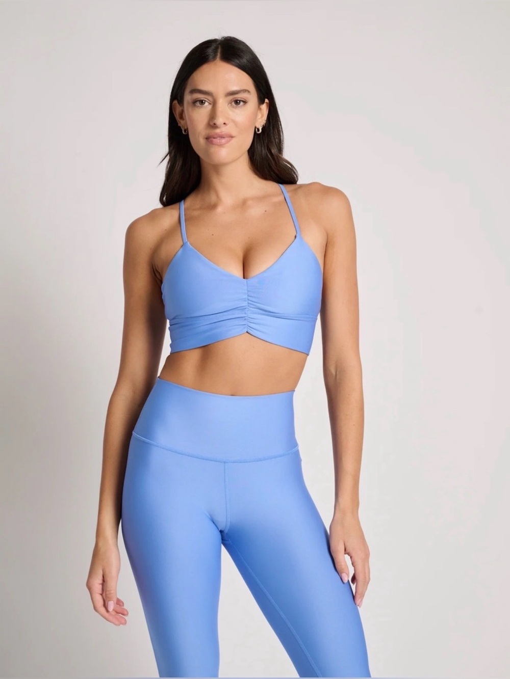 ALO Yoga Crystal Clear Blue SET (7/8 Airlift Legging + Divine Bra)